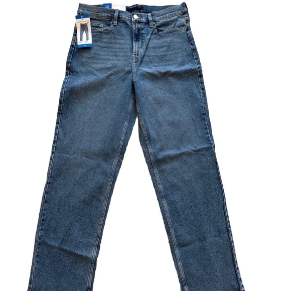 Calvin Klein Women High Rise Straight Leg Jeans Blue Wash 10 29" Inseam YKK - Picture 5 of 8